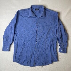 Canali Men's Blue Dress Shirt Made in Italy Size 17 1/2